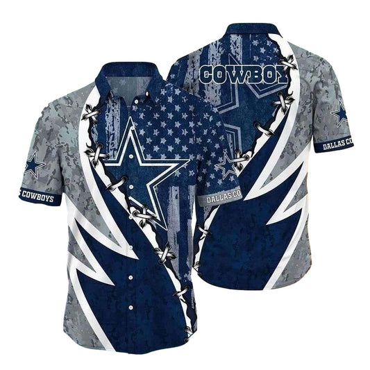 Dallas Cowboys Patriotic American Flag Hawaiian Shirt - Moonbestprint