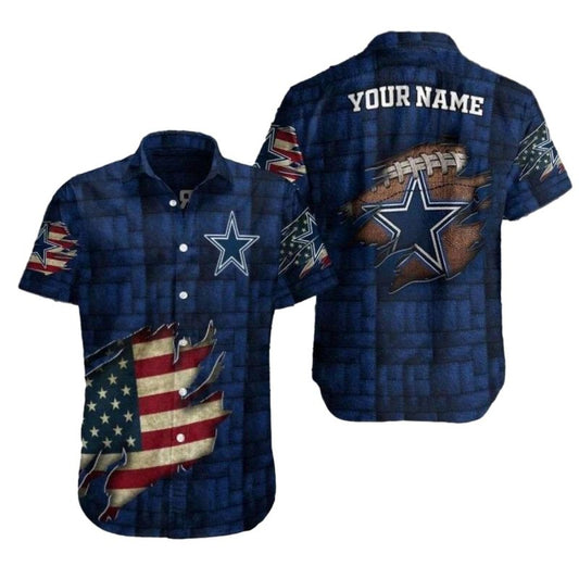 Dallas Cowboys Patriotic Super Man Hawaiian Shirt - Moonbestprint