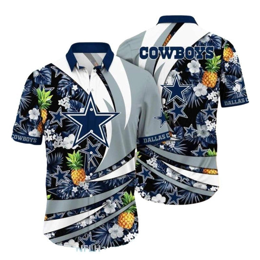 Dallas Cowboys Pineapple And Floral Hawaiian Shirt - Moonbestprint