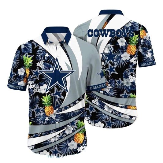 Dallas Cowboys Pineapple And Floral Hawaiian Shirt - Moonbestprint