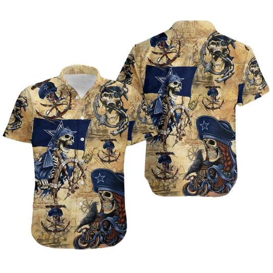 Dallas Cowboys Pirates Retro Hawaiian Shirt - Moonbestprint