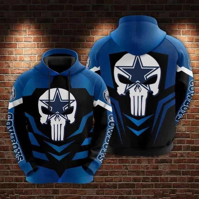 Dallas Cowboys Punisher Skull 3D Hoodie, NFL Hoodie Moonbestprint