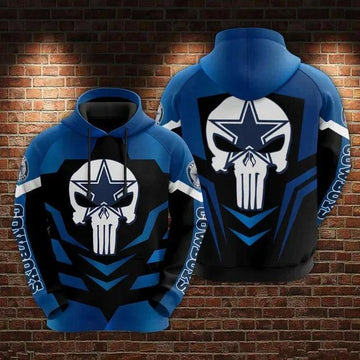 Dallas Cowboys Punisher Skull 3D Hoodie, NFL Hoodie Moonbestprint