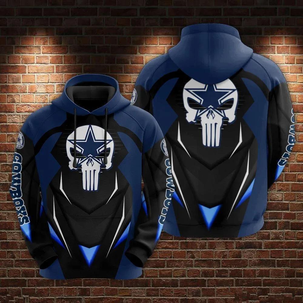 Dallas Cowboys Punisher Skull Hoodie, NFL Hoodie Moonbestprint