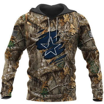 Dallas Cowboys Realtree Hunting Camo 3D Hoodie, NFL Hoodie Moonbestprint