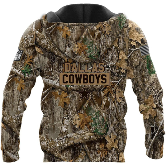 Dallas Cowboys Realtree Hunting Camo 3D Hoodie, NFL Hoodie Moonbestprint