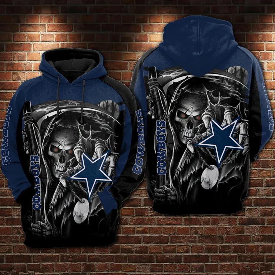 Dallas Cowboys Skeleton 3D Hoodie, NFL Hoodie Moonbestprint