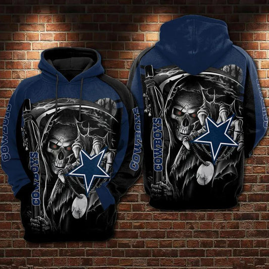 Dallas Cowboys Skeleton 3D Hoodie, NFL Hoodie Moonbestprint