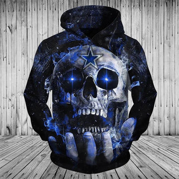 Dallas Cowboys Skull 3D Hoodie 1, NFL Hoodie Moonbestprint