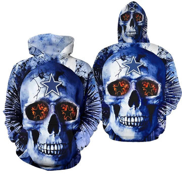 Dallas Cowboys Skull 3D Hoodie, NFL Hoodie Moonbestprint