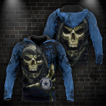 Dallas Cowboys Skull Death 3D Hoodie, NFL Hoodie Moonbestprint