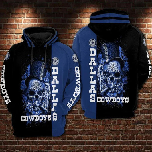 Dallas Cowboys Skull Hoodie 2, NFL Hoodie Moonbestprint