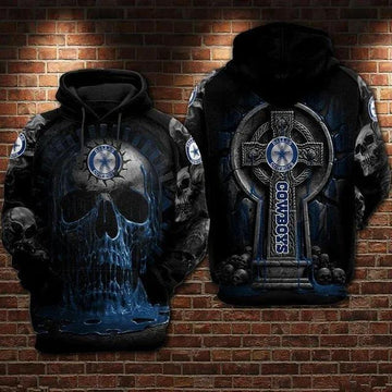 Dallas Cowboys Skull Hoodie 3, NFL Hoodie Moonbestprint