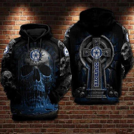 Dallas Cowboys Skull Hoodie 3, NFL Hoodie Moonbestprint