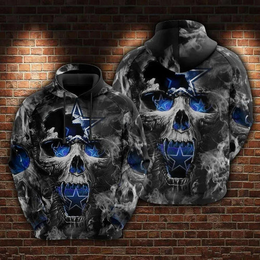 Dallas Cowboys Skull Hoodie, NFL Hoodie Moonbestprint