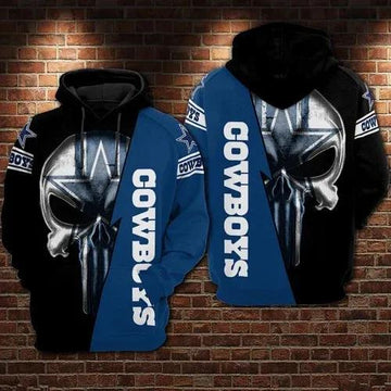 Dallas Cowboys Skull NFL 3D Hoodie, NFL Hoodie Moonbestprint