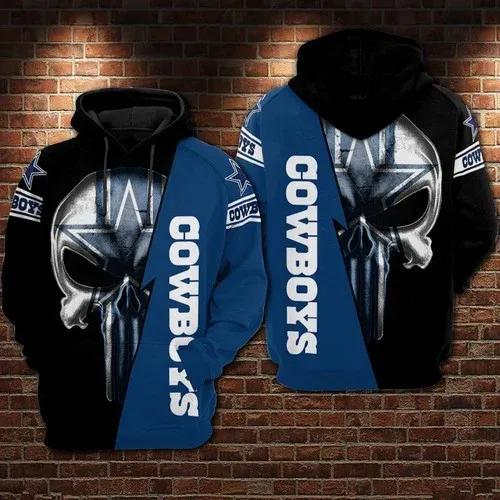 Dallas Cowboys Skull NFL 3D Hoodie, NFL Hoodie Moonbestprint