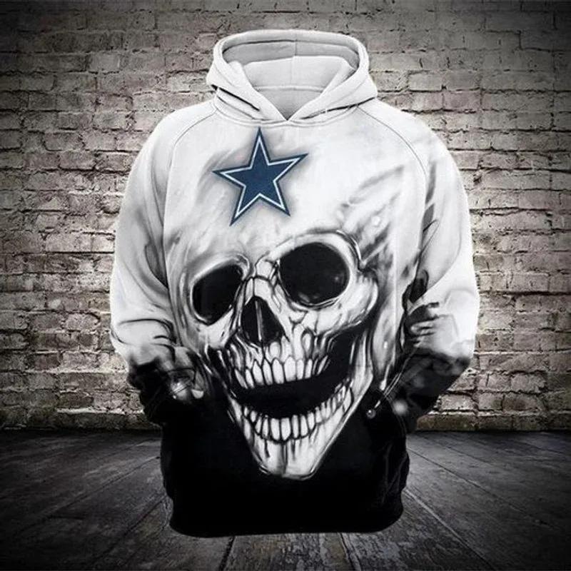 Dallas Cowboys Skull Star 3D Hoodie, NFL Hoodie Moonbestprint