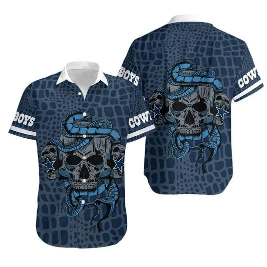 Dallas Cowboys Snake And Skull Hawaii Shirt Summer Collection, NFL Hawaiian Shirt Moonbestprint
