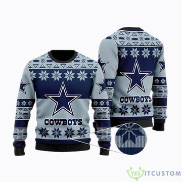 Dallas Cowboys Snowflakes Pattern Ugly Sweater Christmas, Christmas Sweater Dallas Cowboys Moonbestprint