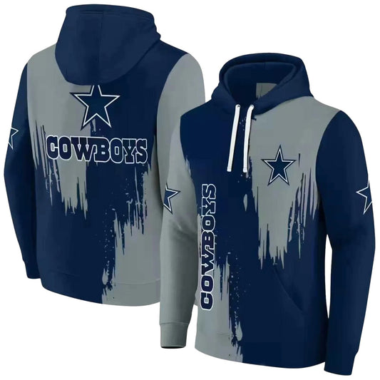 Dallas Cowboys Splatter Effect Blue AOP Hoodie - Moonbestprint