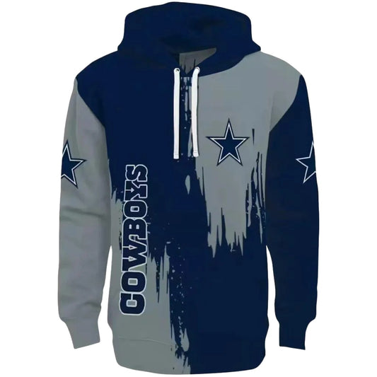 Dallas Cowboys Splatter Effect Blue AOP Hoodie - Moonbestprint