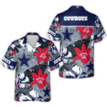Dallas Cowboys Star Logo With Tropical Floral Pattern Hawaiian Shirt – Moonbestprint