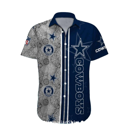 Dallas Cowboys Star Stripes Split Design Hawaiian Shirt - Moonbestprint