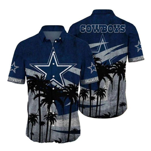 Dallas Cowboys Sunset Palm Trees Art Hawaiian Shirt - Moonbestprint