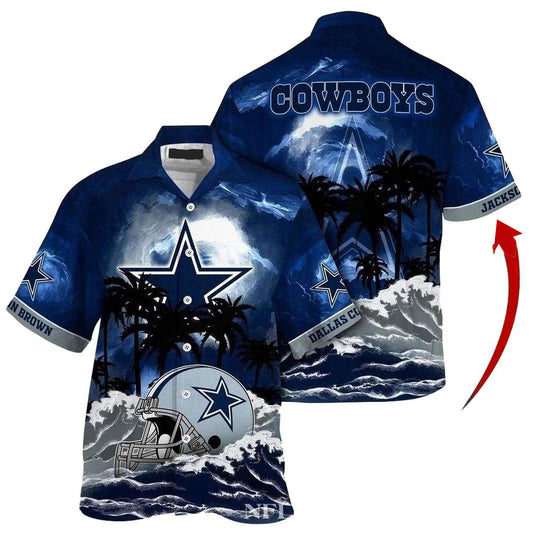 Dallas Cowboys Surfing Helmet Ride The Waves In Style Hawaiian Shirt - Moonbestprint