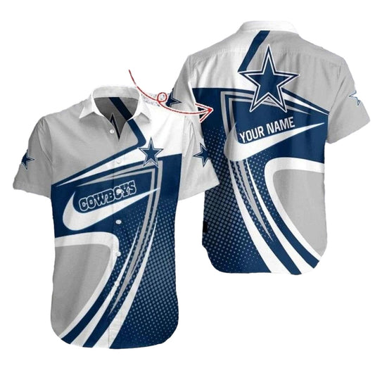 Personalized Dallas Cowboys Swirling Pride Halftone Pattern Hawaiian Shirt - Moonbestprint