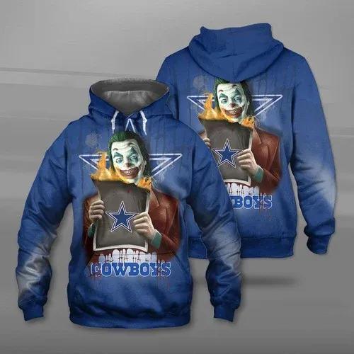 Dallas Cowboys The Joker Dallas Cowboys 3D Hoodie, NFL Hoodie Moonbestprint
