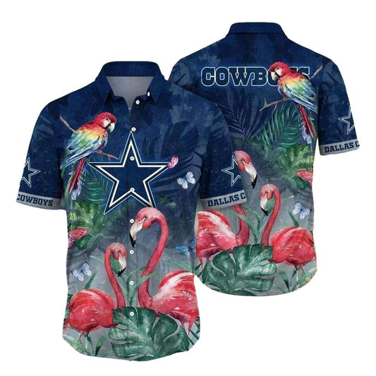 Dallas Cowboys Tropical Bird Of Paradise Hawaiian Shirt - Moonbestprint