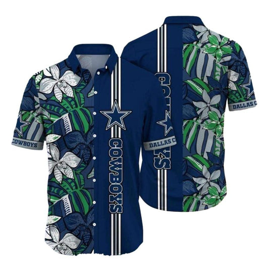 Dallas Cowboys Tropical Floral Design Hawaiian Shirt - Moonbestprint