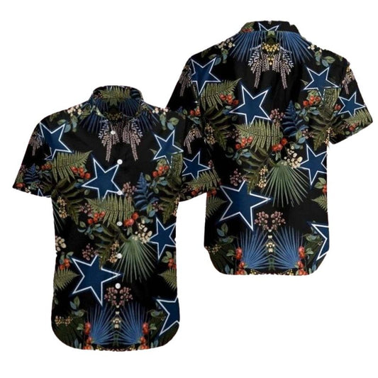 Dallas Cowboys Tropical Night With Starry Botanicals Hawaiian Shirt - Moonbestprint