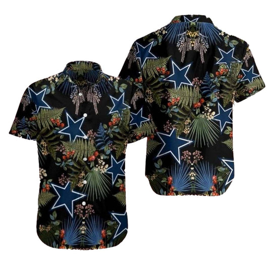 Dallas Cowboys Tropical Night With Starry Botanicals Hawaiian Shirt - Moonbestprint