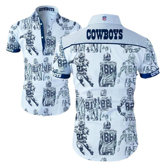 Dallas Cowboys Vintage Cartoon Player Hawaiian Shirt - Moonbestprint