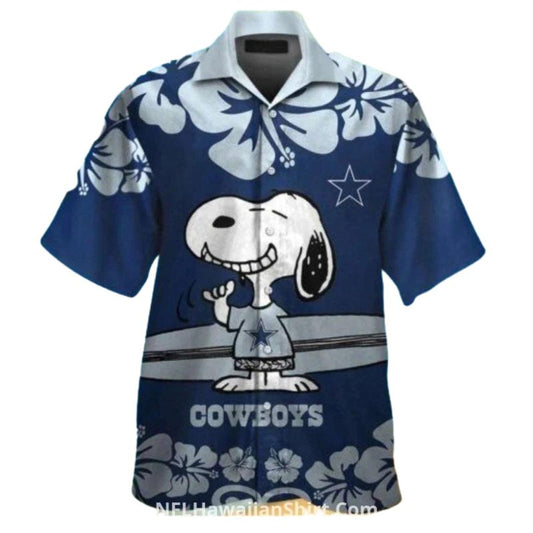 Dallas Cowboys Vintage Snoopy Floral Logo Hawaiian Shirt - Moonbestprint