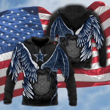 Dallas Cowboys Wings 3D Hoodie, NFL Hoodie Moonbestprint