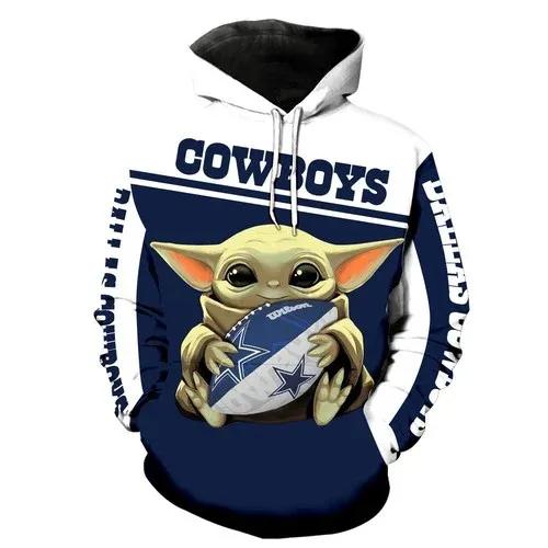 Dallas Cowboys Yoda Hug 3D Hoodie, NFL Hoodie Moonbestprint