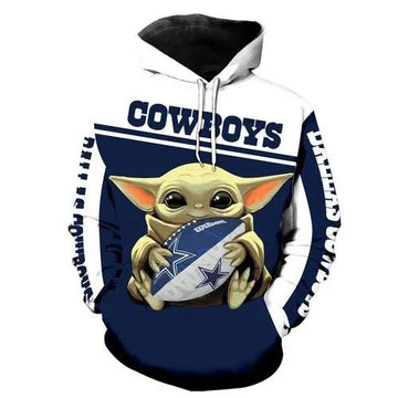 Dallas Cowboys Yoda Hug 3D Hoodie, NFL Hoodie Moonbestprint