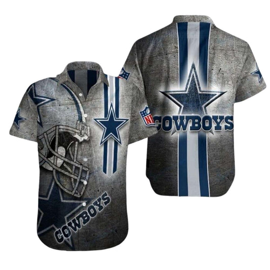 Dallas Cowboys Intage Helmet Streak Hawaiian Shirt - Moonbestprint