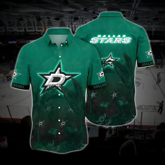 Dallas Hockey Hawaiian Shirt, Stars Hawaiian Shirt, Ice Hockey Hawaiian Shirt 12, NHL Hawaiian Shirt Moonbestprint