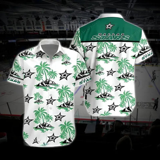 Dallas Hockey Hawaiian Shirt, Stars Hawaiian Shirt, Ice Hockey Hawaiian Shirt 14, NHL Hawaiian Shirt Moonbestprint