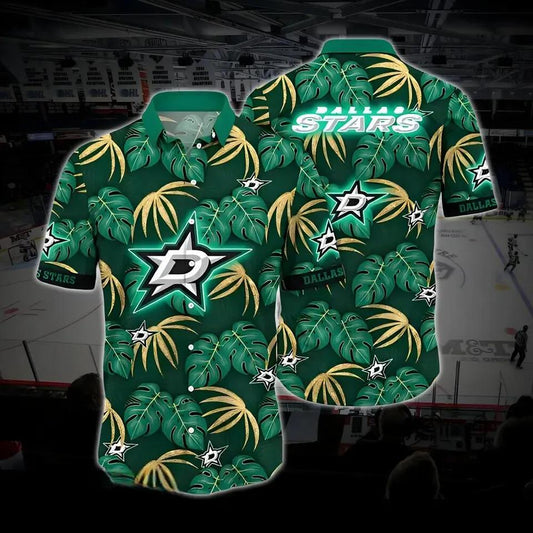 Dallas Hockey Hawaiian Shirt, Stars Hawaiian Shirt, Ice Hockey Hawaiian Shirt 15, NHL Hawaiian Shirt Moonbestprint