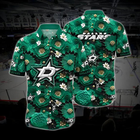 Dallas Hockey Hawaiian Shirt, Stars Hawaiian Shirt, Ice Hockey Hawaiian Shirt 16, NHL Hawaiian Shirt Moonbestprint
