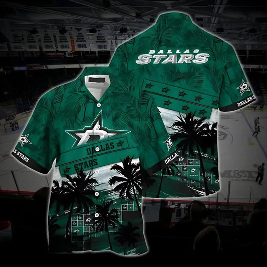 Dallas Hockey Hawaiian Shirt, Stars Hawaiian Shirt, Ice Hockey Hawaiian Shirt 18, NHL Hawaiian Shirt Moonbestprint