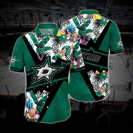 Dallas Hockey Hawaiian Shirt, Stars Hawaiian Shirt, Ice Hockey Hawaiian Shirt 4, NHL Hawaiian Shirt Moonbestprint