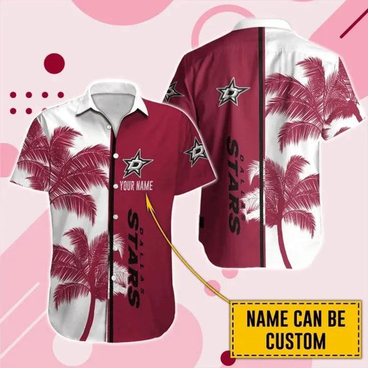 Dallas Stars Custom Name Hawaii Shirt, NHL Hawaiian Shirt Moonbestprint