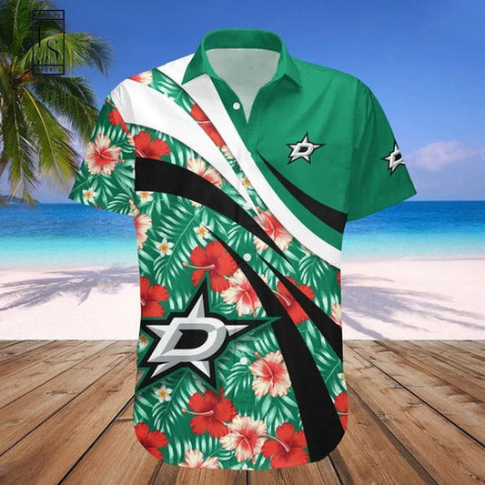 Dallas Stars Hawaii Shirt Hibiscus Sport Style, NHL Hawaiian Shirt Moonbestprint